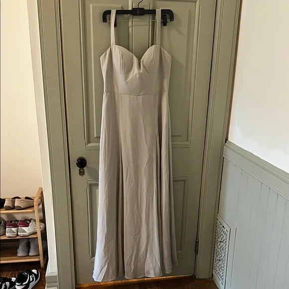 gypsy wedding bridesmaid dresses Straps Dark Green Long Bridesmaid Dress with Criss Cross Back-Pgmdress US10 / Blush Pink